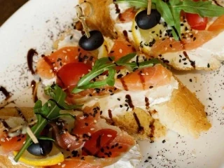 Salmon bruschetta selection