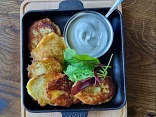 Potato pancakes with sour cream